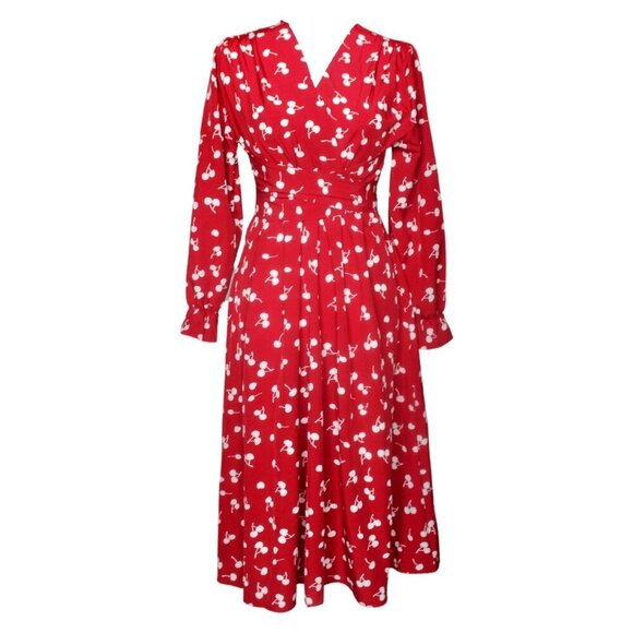 Dresses & Skirts - Burgundy Cherry Midi Dress